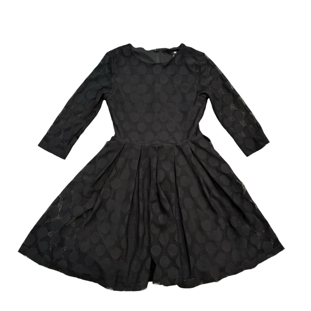 H&M Black Mesh Polka Dot Dress